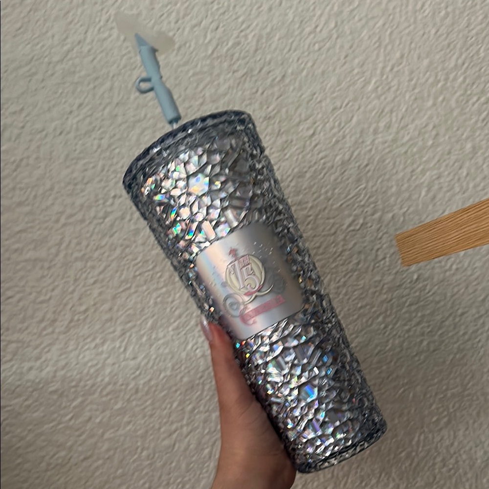 Cinderella 75th Starbucks Iridescent Tumbler with glass slipper Straw top